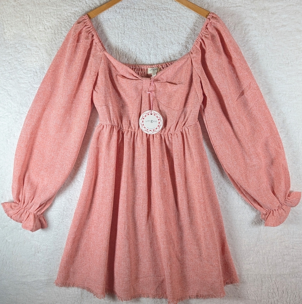 133-Umgee Pink Textured Dress‎